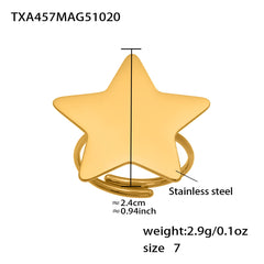 18K Gold-Plated Brushed Star Necklace, Earrings or Ring