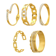 Geometric Cubic Zirconia Statement Cuff Bracelet