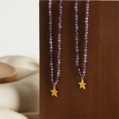 Amazonite Star Pendant Beaded Necklace