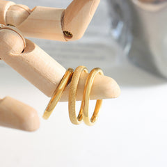 Minimal Textured Stacking Band Ring