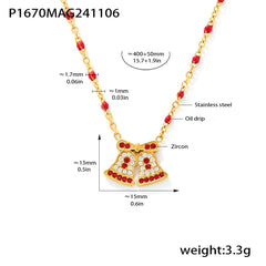 18K Gold-Plated Christmas Charm Jewelry