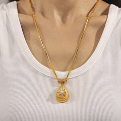 Starburst Teardrop Pendant Necklace