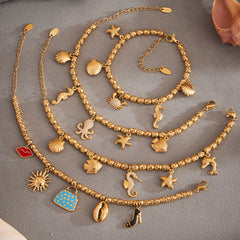 Ocean Charm Bead Bracelet