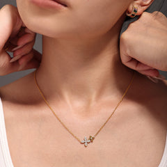 Cubic Zirconia Clover Necklace & Bracelet