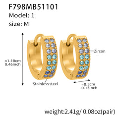 U-Shaped Cubic Zirconia Hoop Earrings