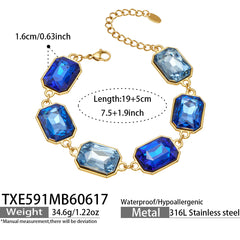 18K Gold-Plated Colored Glass Statement Jewelry