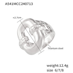 18K Gold-Plated Interlocking Oval Statement Ring