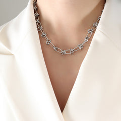 Knotted Link Stainless Steel Necklace or Bracelet