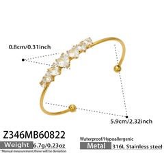 Gold-Tone Cubic Zirconia Open Cuff Bracelet