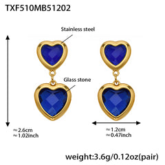 18K Gold-Plated Faceted Glass Heart Jewelry