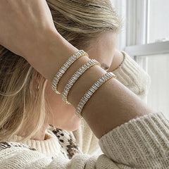 18K Gold-Plated Cubic Zirconia Toggle Bracelet