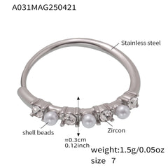 Cubic Zirconia Floral and Pearl-Look Ring Designs