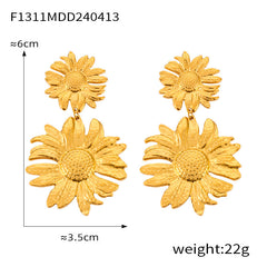 Sculptural Flower or Geometric Drop Earrings