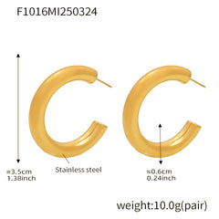 18K Gold-Plated Rounded Hoop Earrings
