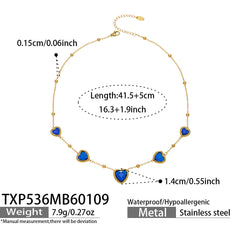 18K Gold-Plated Heart Glass Accent Jewelry
