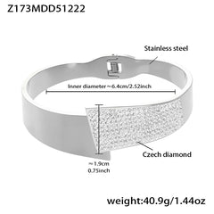 Floral & Cubic Zirconia Open Cuff Bracelets