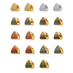 18K Gold-Plated Cubic Zirconia Triangle Stud Earrings