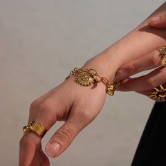 Gold-Tone Sun, Moon and Star Bracelet or Anklet