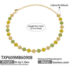 Color Cubic Zirconia Flower Station Jewelry