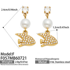 18K Gold-Plated Ocean Charm Drop Earrings