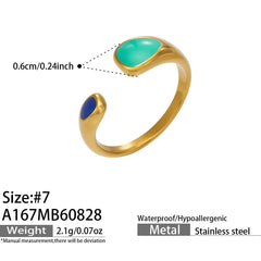 Enamel and Cubic Zirconia Open Ring Designs