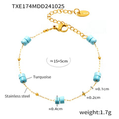 Turquoise Accent Necklace, Bracelet or Separate Chain