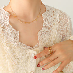 18K Gold-Plated Geometric Charm Necklace Designs
