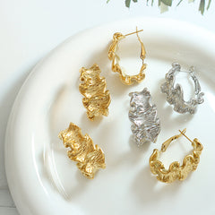 Textured Irregular Hoop Earrings