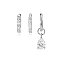 Nicolette Asymmetric Teardrop Huggie Earrings
