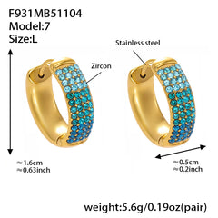 18K Gold-Plated Color Cubic Zirconia Hoop Earrings