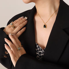 Cat-Eye Geometric Pendant Jewelry