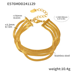 Layered Flat-Chain Bracelet