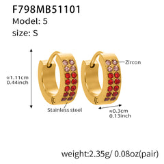 U-Shaped Cubic Zirconia Hoop Earrings