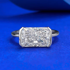 Sterling Silver East-West Emerald Cut Ring