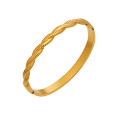 18K Gold-Plated Twisted Band Bangle