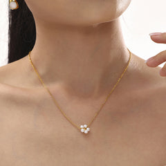 18K Gold-Plated Shell Pearl-Look Layered Necklace Designs