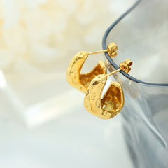 Sculptural Dimpled C-Hoop Earrings