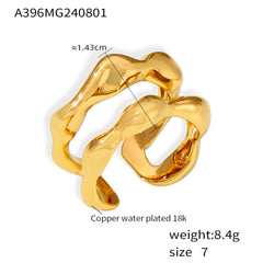 Sculptural Open Copper-Base Ring