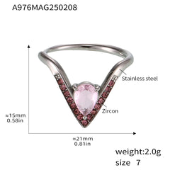 Cubic Zirconia V-Shaped Open Ring