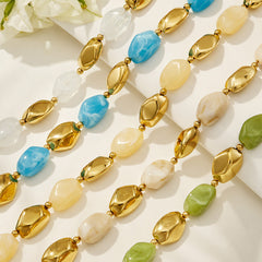 18K Gold-Plated Color Resin Link Jewelry
