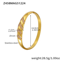 18K Gold-Plated Cubic Zirconia Bangle Designs