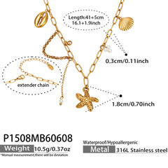 Ocean Charm and Faux Pearl Necklace Bracelet Designs