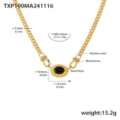 18K Gold-Plated Black Agate Jewelry