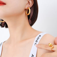 18K Gold-Plated Twisted Hoop Earrings