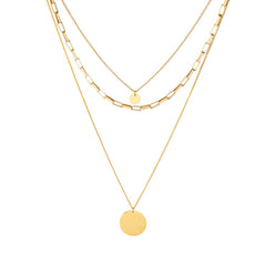 18K Gold-Plated & Silver-Tone Triple-Layer Necklace