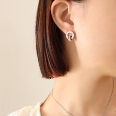 Roman Numeral Double-Ring Necklace & Earrings