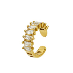 Rectangular Cubic Zirconia Ear Cuff — Single