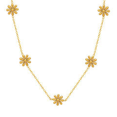Gold-Tone Daisy Station Necklace