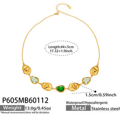 Faceted Color Glass Pendant Necklace