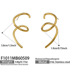 18K Gold-Plated Sculptural Spiral Earrings